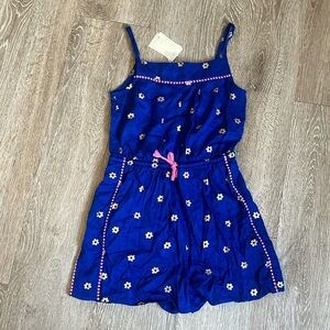 New Nat Mini Boden blue flower romper size 8 9 girls
